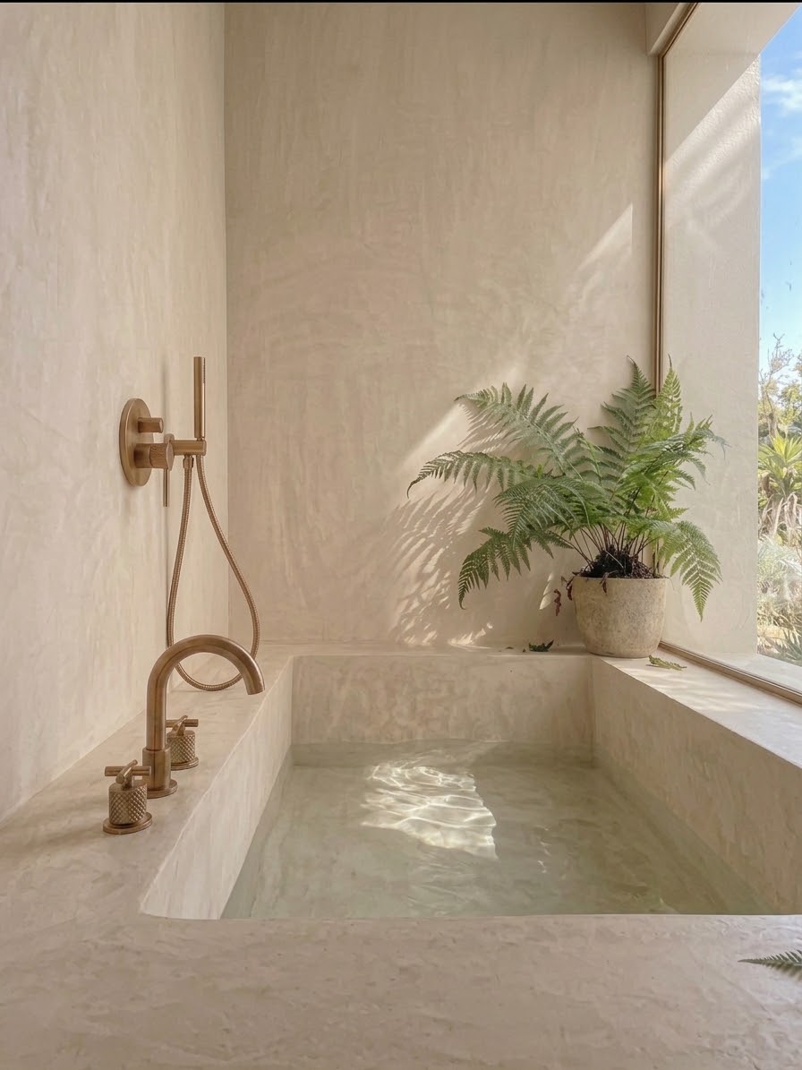 El gesto cotidiano: baño con mineral y latón